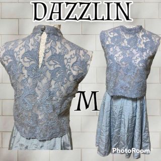 ダズリン(dazzlin)の❇️DAZZLIN❇️オーガンジーレースコンビワンピ⚜️M⚜️定価8,690円(ひざ丈ワンピース)