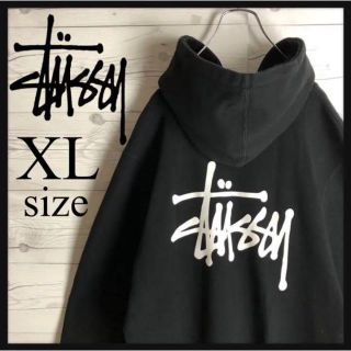 パーカー 【売れ筋】STUSSY パーカー プルオーバー プリント ネイビー ...