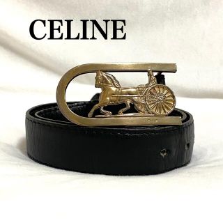 セリーヌ(celine)のCELINE セリーヌ レザー ベルト 馬車バックル(ベルト)