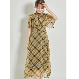 トッコ(tocco)の２ＷＡＹボウタイリボン付きチェックワンピース(ロングワンピース/マキシワンピース)