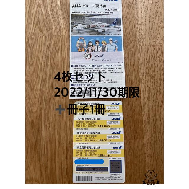 ANA株主優待4枚セット➕冊子一冊 2022/11/30期限その他 - その他