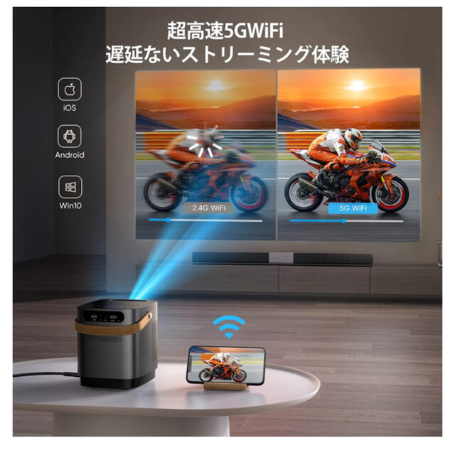 TOPTRO プロジェクター 小型 wifi対応の通販 by てつのショップ|ラクマ