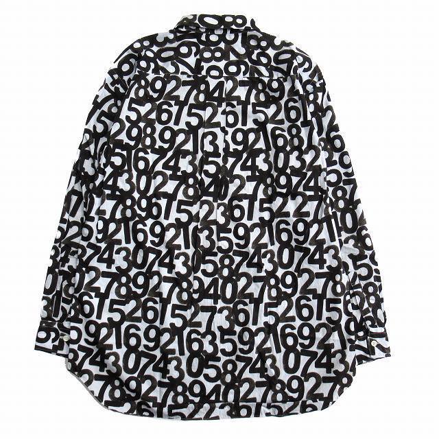 19aw コムデギャルソンオムドゥ数字 総柄 プリント シャツ ブラウス 新