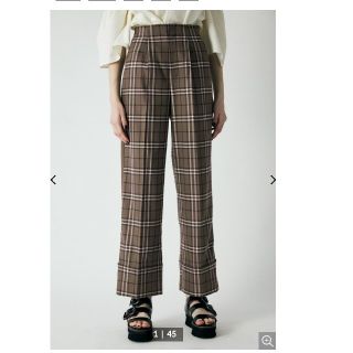 マウジー(moussy)のmoussyWIDE LEG CHECK TROUSERSサイズ2(カジュアルパンツ)