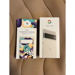 グーグル(Google)のPixel 6 Pro 128GB simフリーCloudy Whiteケース付(スマートフォン本体)