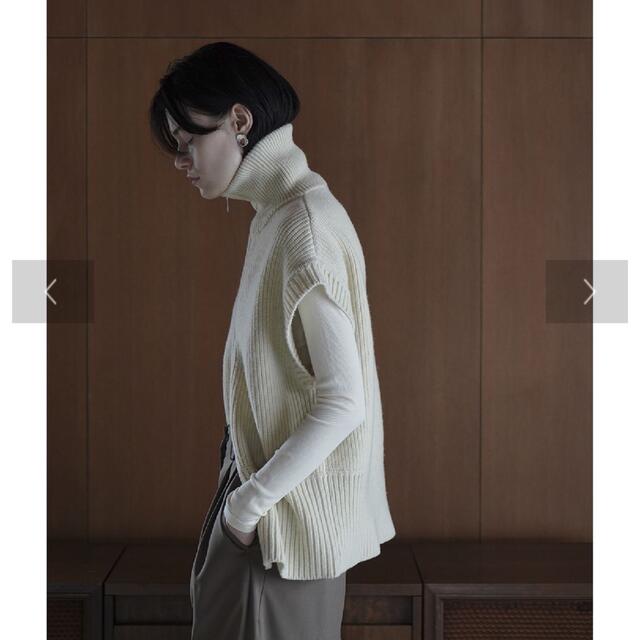 最終値下げ　CLANE ZIP COLLAR KNIT VEST IVORY 1