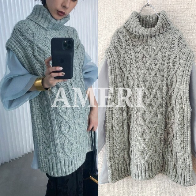 Ameri VINTAGE(アメリヴィンテージ)の【美品】アメリ ドッキングニットベスト シアーシャツ スザンヌさん着用 レディースのトップス(ニット/セーター)の商品写真