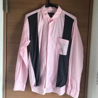 コムデギャルソン(COMME des GARCONS)のコムデギャルソンオム ギンガムチェック ピンク 切替シャツ XS(シャツ)