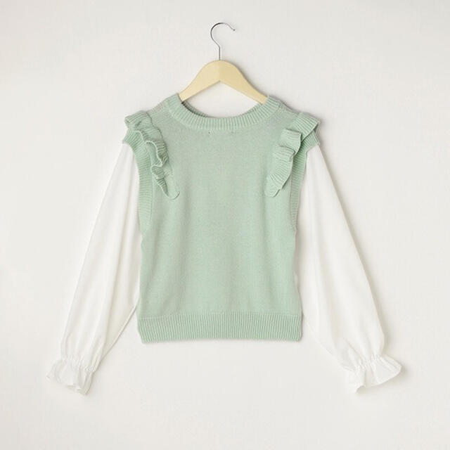 lovetoxic(ラブトキシック)の新品　ラブトキ　ブラウスドッキングニット　140 キッズ/ベビー/マタニティのキッズ服女の子用(90cm~)(ニット)の商品写真