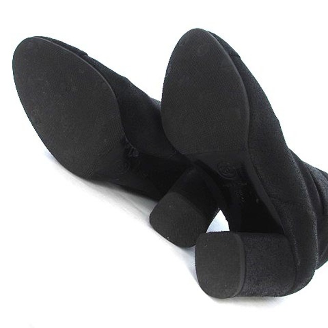 CHANEL(シャネル)のシャネル ショートブーツ サイドジップ ココマーク ヌバック レザー 黒 35C レディースの靴/シューズ(ブーツ)の商品写真