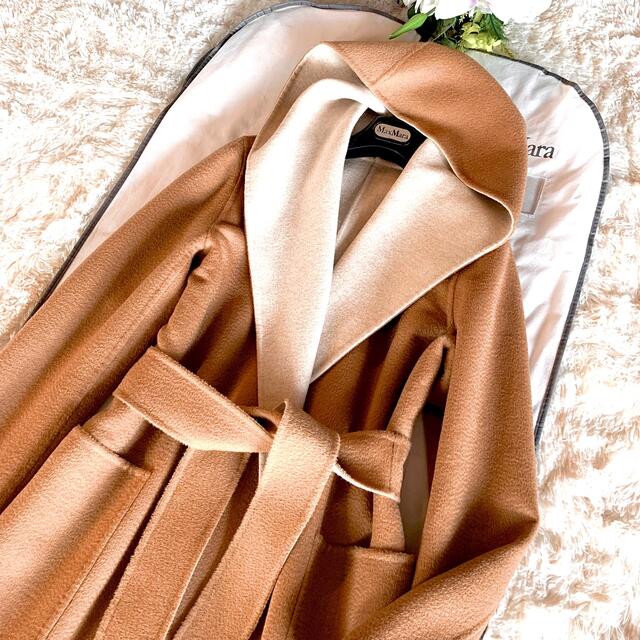 美品 白タグ MaxMara マックスマーラ クチートアマーノ ロング コート-