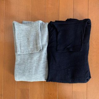 ユニクロ(UNIQLO)の専用ページ　UNIQLO リブタートル2枚組　グレー・ネイビー(ニット/セーター)