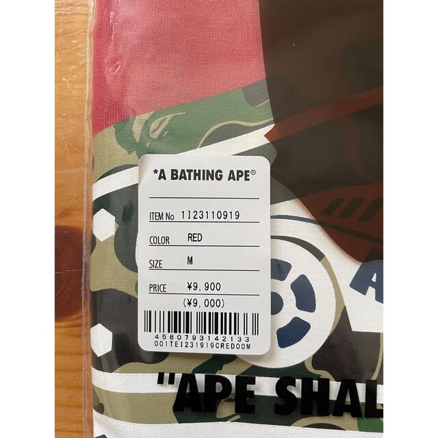 A BATHING APE(アベイシングエイプ)のBAPE X HOT WHEELS Tシャツ　サイズM 未使用　RED メンズのトップス(Tシャツ/カットソー(半袖/袖なし))の商品写真