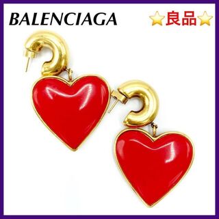 バレンシアガ(Balenciaga)の⭐️良品⭐️ バレンシアガ ハート ピアス ゴールド レッド(ピアス)