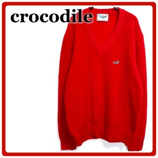 ラコステ(LACOSTE)の【美品】クロコダイル　セーター レッド(ニット/セーター)