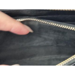 【説明要確認】PRADA長財布 ラウンドジップ リボン サフィアーノ ブラック