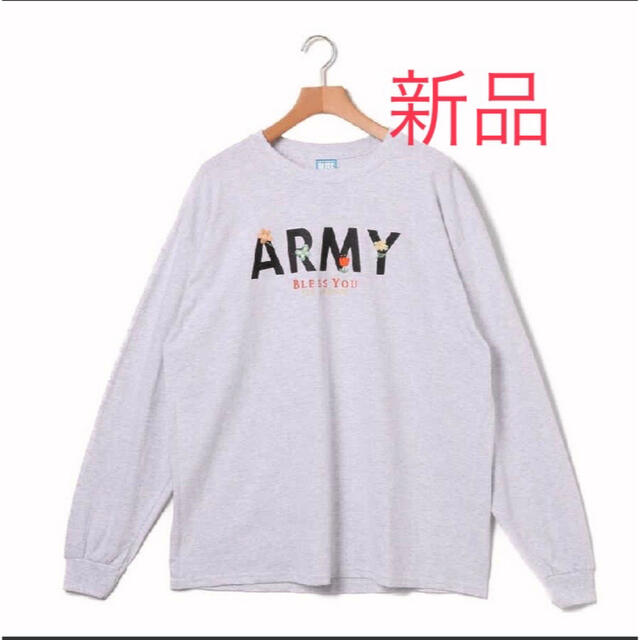 【新品】ARMY ロンT 刺繍 長袖 オーバーサイズ　ビッグシルエット メンズのトップス(Tシャツ/カットソー(七分/長袖))の商品写真