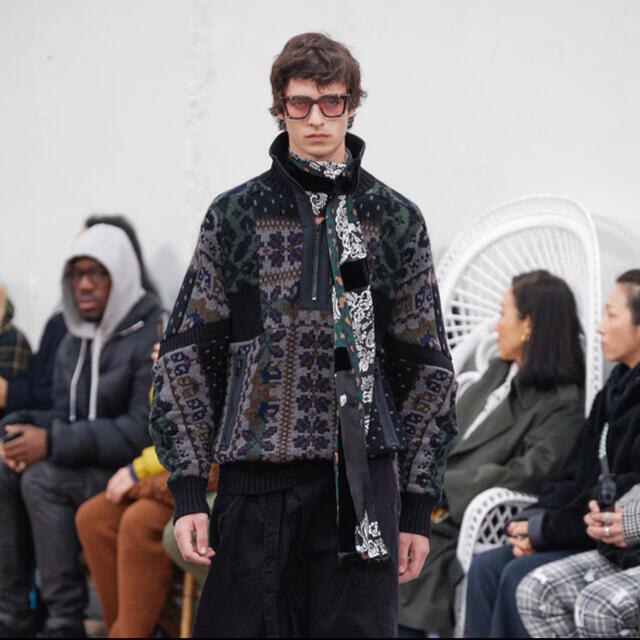 sacai 19aw ハーフジップニット