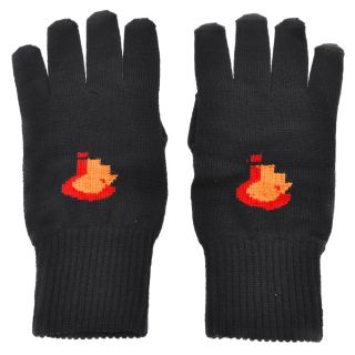 ラフシモンズ(RAF SIMONS)のRAF SIMONS ラフシモンズ knitted gloves with placed jacquard ジャガードデザインニットグローブ 手袋 ブラック(その他)