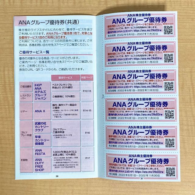 ANA株主優待券10枚＆冊子 チケットの優待券/割引券(その他)の商品写真