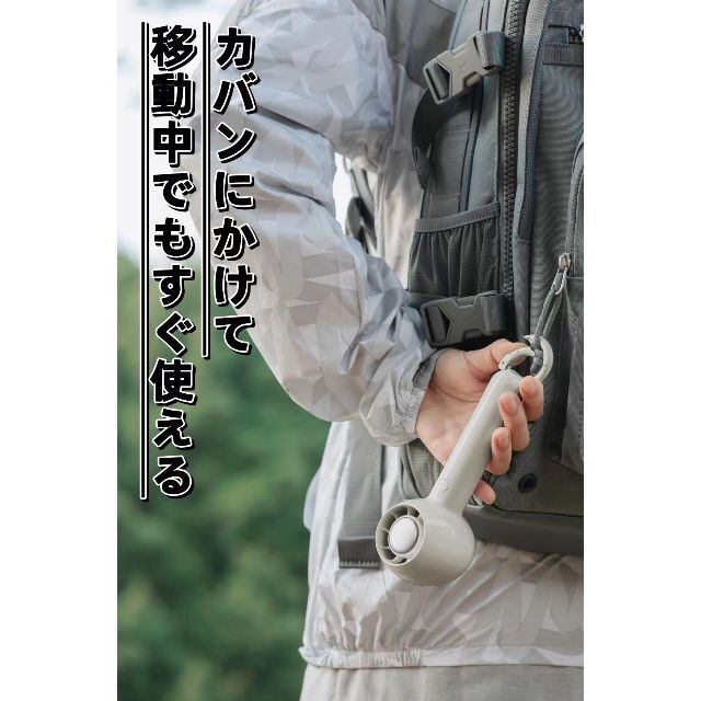 【新品】ハンディファン　グレー　125g　風量2段階　小型　充電式 スマホ/家電/カメラの冷暖房/空調(扇風機)の商品写真