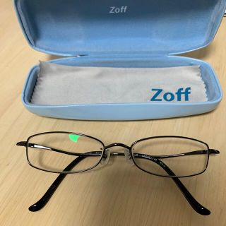 ゾフ(Zoff)のzoff メガネ　黒　スクエア　ゾフ　度なし　uvカット(サングラス/メガネ)