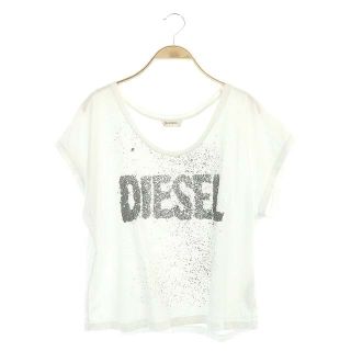 ディーゼル(DIESEL)のディーゼル カットソー Tシャツ 半袖 ロゴプリント Uネック S 白 ホワイト(カットソー(半袖/袖なし))