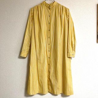 マリメッコ(marimekko)の《お値下》marimekko ストライプ　シャツワンピース(ロングワンピース/マキシワンピース)