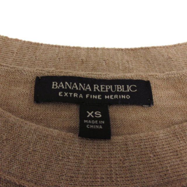 Banana Republic(バナナリパブリック)のバナナリパブリック ニット セーター 長袖 裾スリット ライン 茶 緑 XS レディースのトップス(ニット/セーター)の商品写真