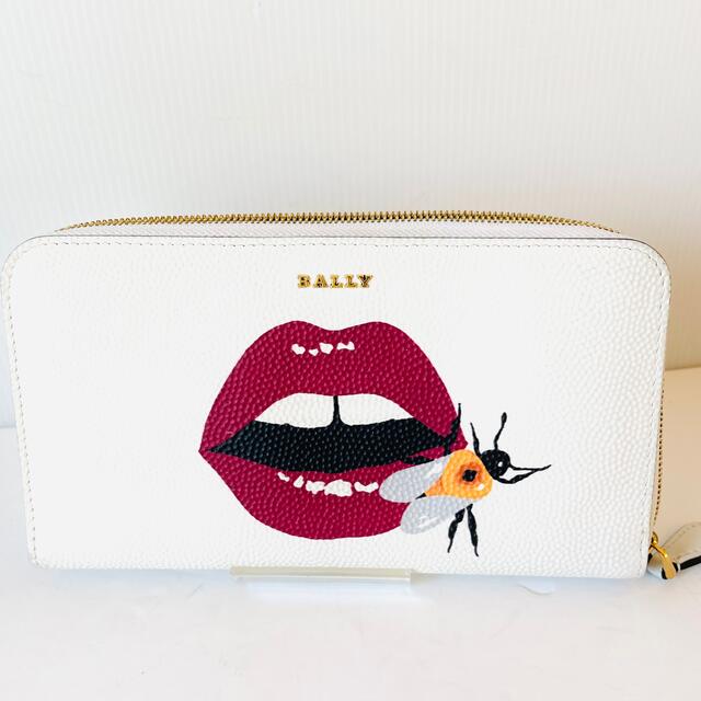 Bally リッププリント ラウンドファスナーウォレット 長財布