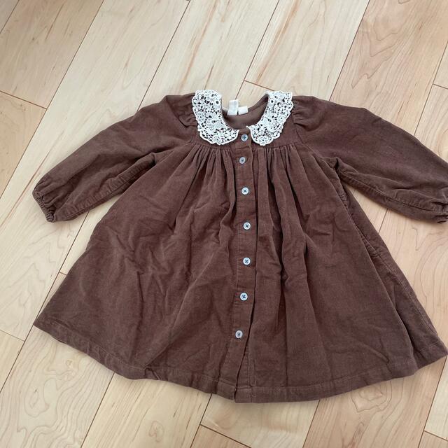 little cotto clothes ベロアワンピース　2-3y キッズ/ベビー/マタニティのキッズ服女の子用(90cm~)(ワンピース)の商品写真