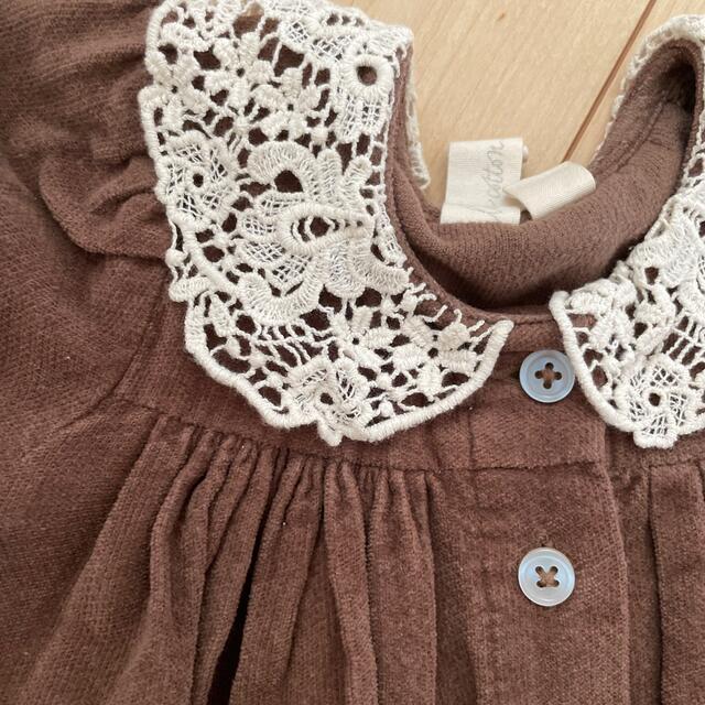 little cotto clothes ベロアワンピース　2-3y キッズ/ベビー/マタニティのキッズ服女の子用(90cm~)(ワンピース)の商品写真