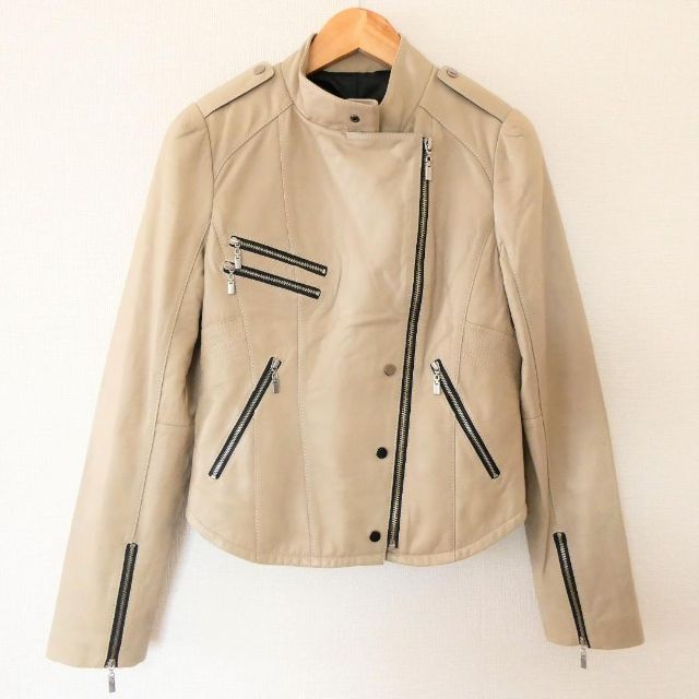 美品 ノースビーチ ラムスキン ダブル ライダースジャケット tic