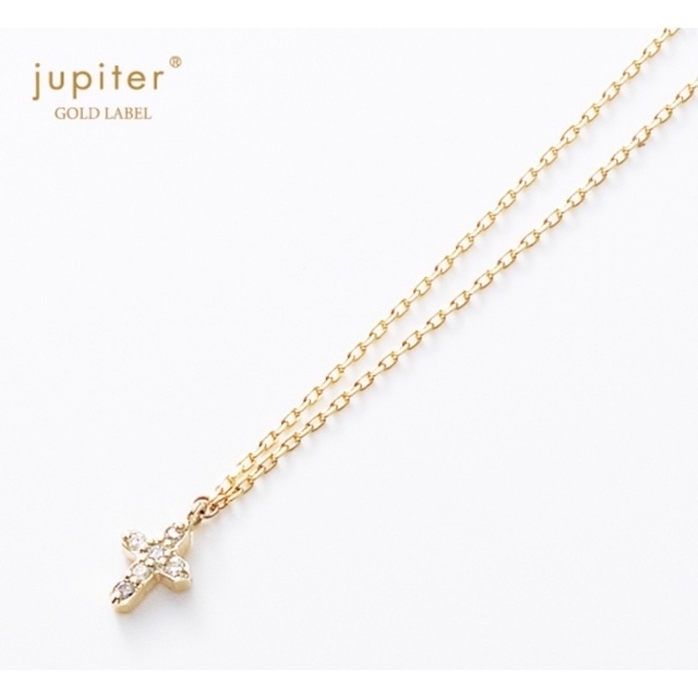 jupiter ジュピターリトルクロスネックレス　梨花　18k  0.03ctete