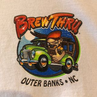 BREW THRU フルーツタグ　FRUIT OF THE LOOM 白Tシャツ(Tシャツ/カットソー(半袖/袖なし))