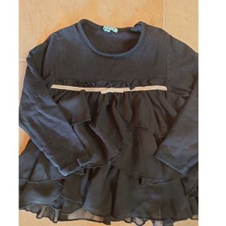 トッカ(TOCCA)の美品　トッカキッズ　90cm　黒フリルカットソー(Tシャツ/カットソー)