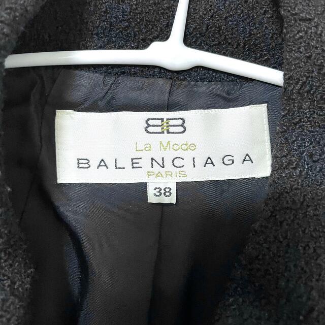 バレンシアガ　ジャケット　ブラック　38 ゆったり　丸襟