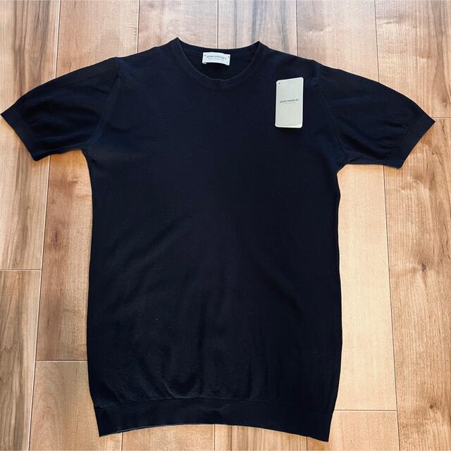 JOHN SMEDLEY(ジョンスメドレー)のJOHN SMEDLEY サマーニット Sサイズ ブラック ジョンスメドレー メンズのトップス(Tシャツ/カットソー(半袖/袖なし))の商品写真