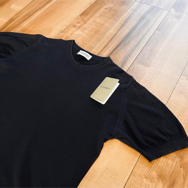 JOHN SMEDLEY(ジョンスメドレー)のJOHN SMEDLEY サマーニット Sサイズ ブラック ジョンスメドレー メンズのトップス(Tシャツ/カットソー(半袖/袖なし))の商品写真