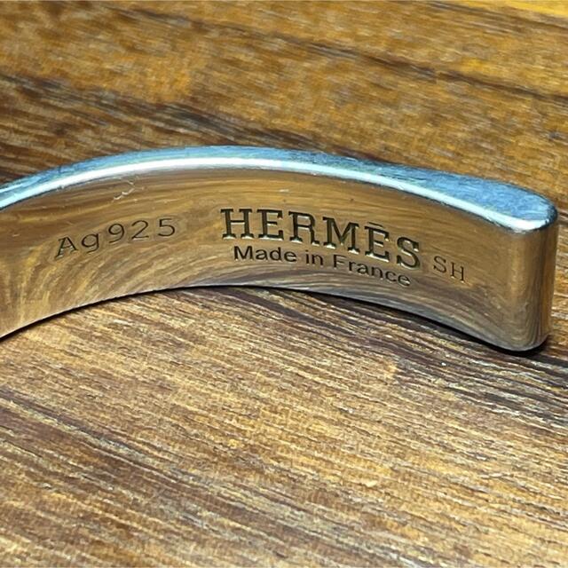 超人気新品 HERMÈS ブックルセリエ シルバーカフブレスレット SH