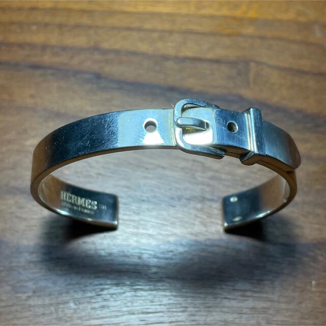 HERMÈS ブックルセリエ シルバーカフブレスレット SH HERMÈS ブックルセリエ シルバーカフブレスレット SH