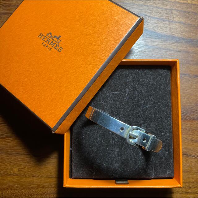HERMÈS ブックルセリエ シルバーカフブレスレット SH HERMÈS ブックルセリエ シルバーカフブレスレット SH