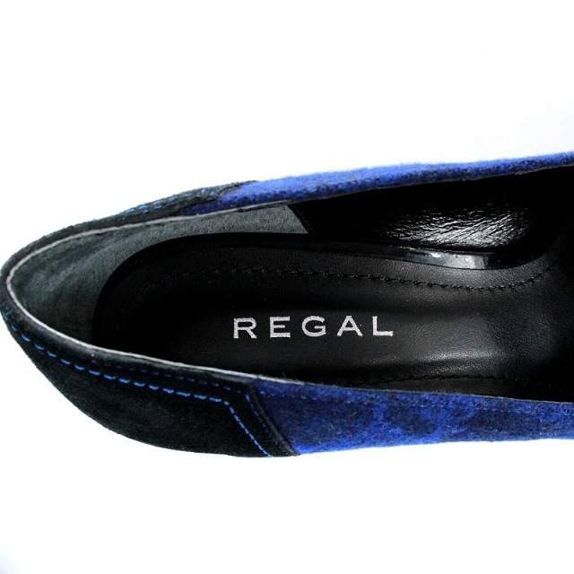 REGAL(リーガル)のリーガル REGAL パンプス 24cm 青 黒 レディースの靴/シューズ(ハイヒール/パンプス)の商品写真