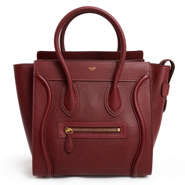 celine(セリーヌ)のセリーヌ ラゲージ マイクロショッパー ハンドバッグ ドラムドカーフ レザー ライトバーガンディ 189793 CELINE（未使用　展示品） レディースのバッグ(ハンドバッグ)の商品写真