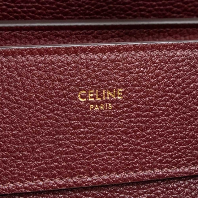celine(セリーヌ)のセリーヌ ラゲージ マイクロショッパー ハンドバッグ ドラムドカーフ レザー ライトバーガンディ 189793 CELINE（未使用　展示品） レディースのバッグ(ハンドバッグ)の商品写真