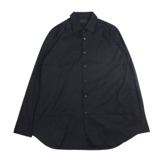 プラダ(PRADA)のPRADA プラダ UCM608 F62 国内正規品 ワイドスプレッドカラー 長袖 シャツ ブラック系 43【美品】【中古】(シャツ)