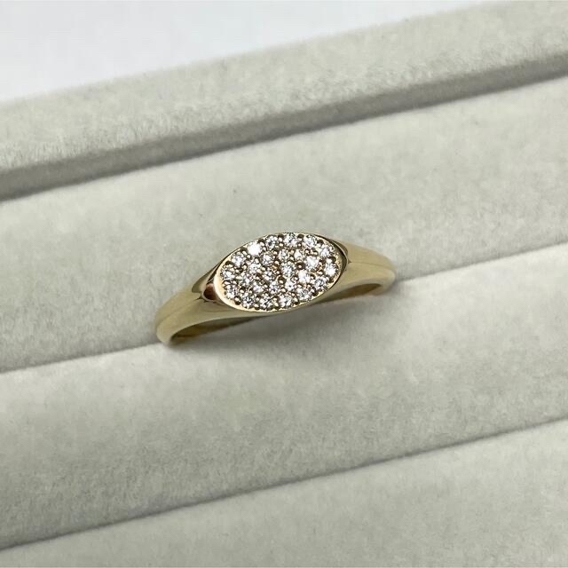 STAR JEWELRY(スタージュエリー)のK18 オーバルパヴェ ダイヤモンドリング レディースのアクセサリー(リング(指輪))の商品写真