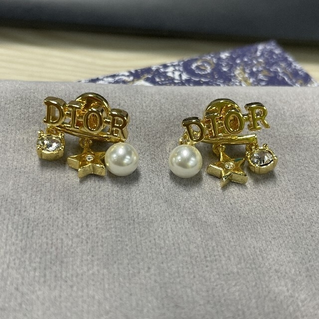 ピアス 【美品】DIOR TRIBALES ピアス ゴールド パール クリスタ