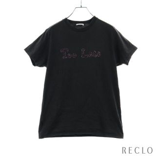 サンローラン(Saint Laurent)のBCランク Too Late Tシャツ カットソー 刺繍 ブラック(Tシャツ/カットソー(半袖/袖なし))