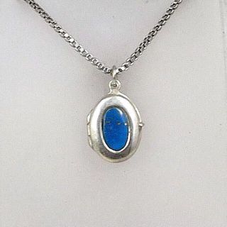 ターコイズ石（トルコ石）のシルバー９２５製未使用ロケットペンダント（小）！(ネックレス)